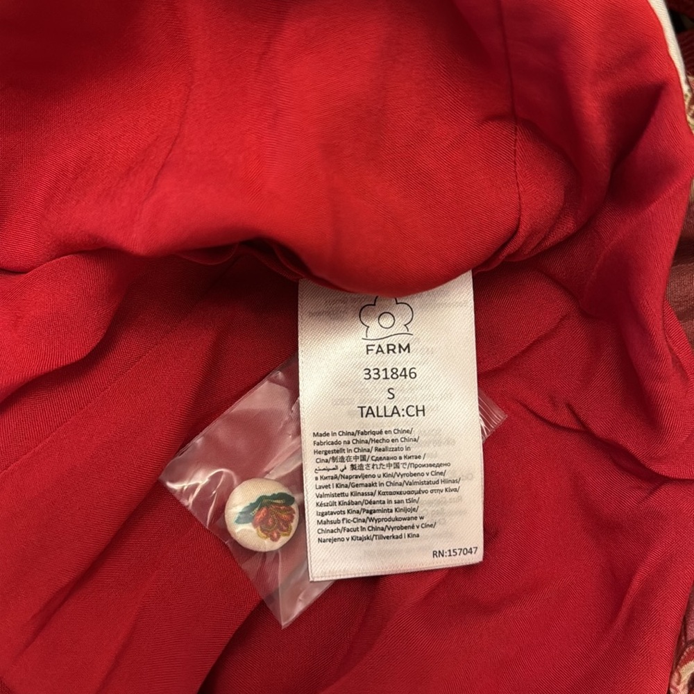 Farm Rio Red Garden Delight Midi Dress NWT - Picture 10 of 11
